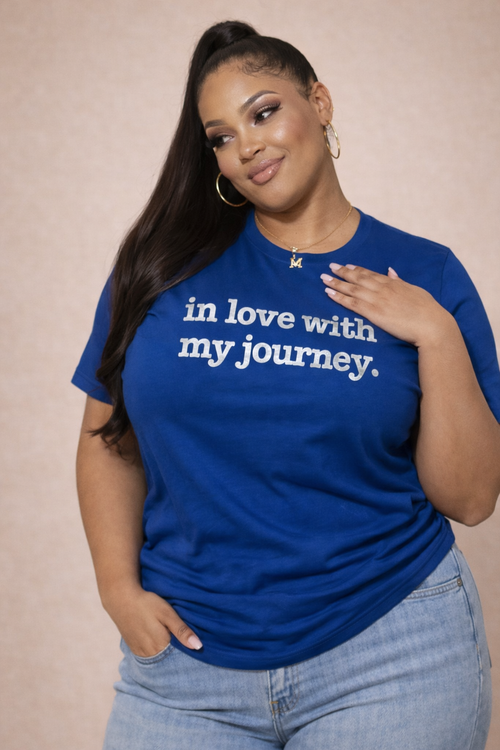 In Love With My Journey Unisex T-Shirt - White Writing