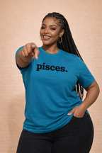 Pisces Unisex T-Shirt - Black Writing