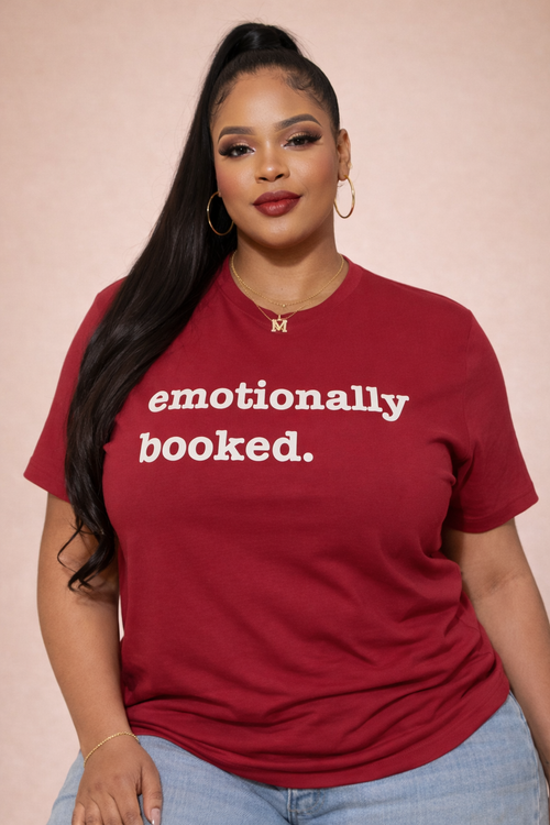 Emotionally Booked Unisex T-Shirt - White Writing
