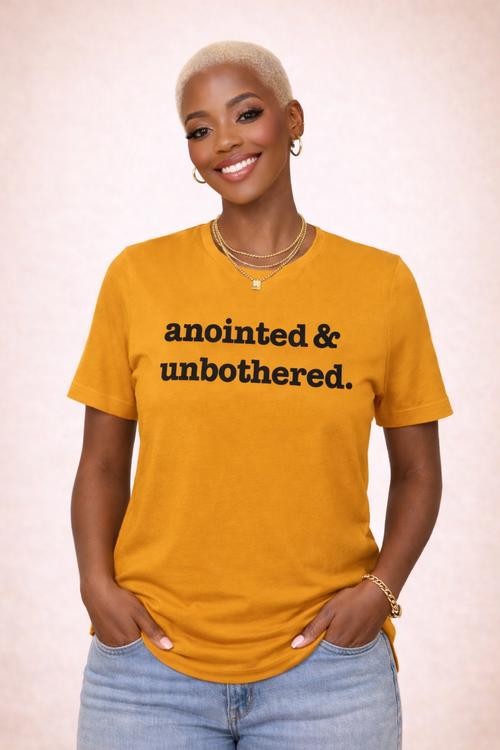 Anointed & Unbothered Unisex T-Shirt - Black Writing