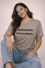 Destination: Everywhere Unisex T-Shirt - Black Writing