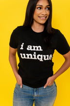 I Am Unique Unisex T-Shirt - White Writing
