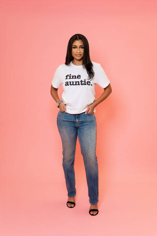 Fine Auntie Unisex T-Shirt - Black Writing
