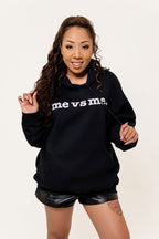 Me Vs Me Unisex Hoodie - White Writing