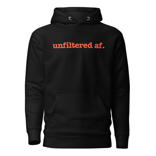 Unfiltered Unisex Hoodie - Red Writing