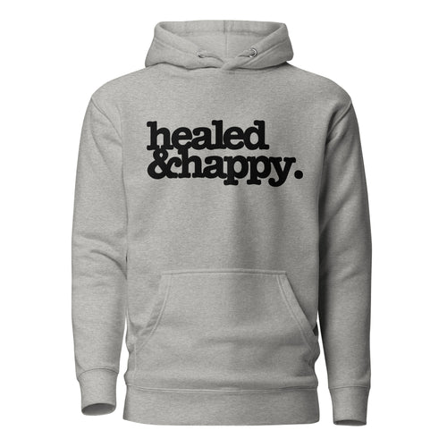 Health & Happy Unisex Hoodie - Black Writing