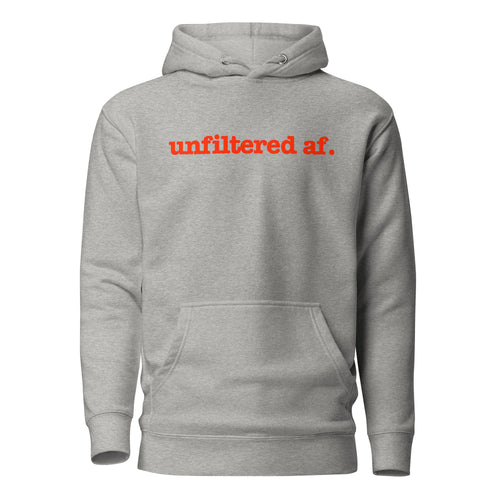 Unfiltered Unisex Hoodie - Red Writing