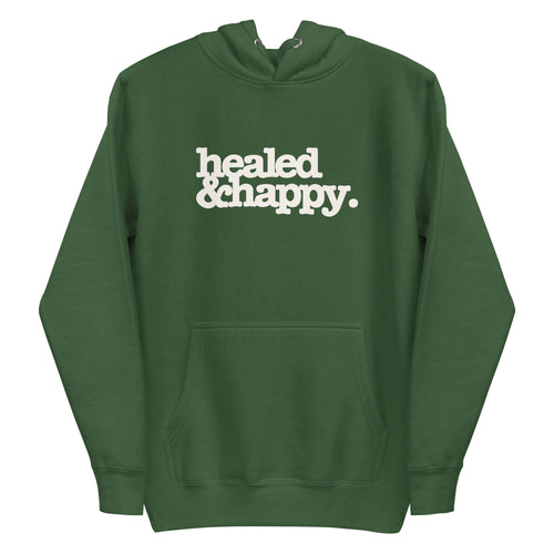 Healed & Happy Unisex Hoodie - White Writing