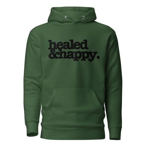 Health & Happy Unisex Hoodie - Black Writing