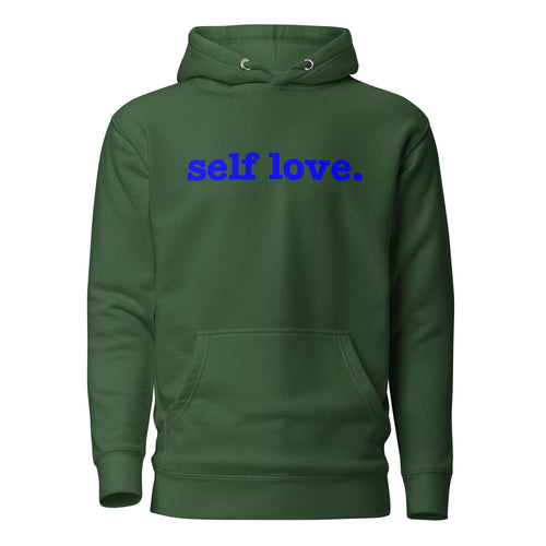 Self Love Unisex Hoodie - Blue Writing