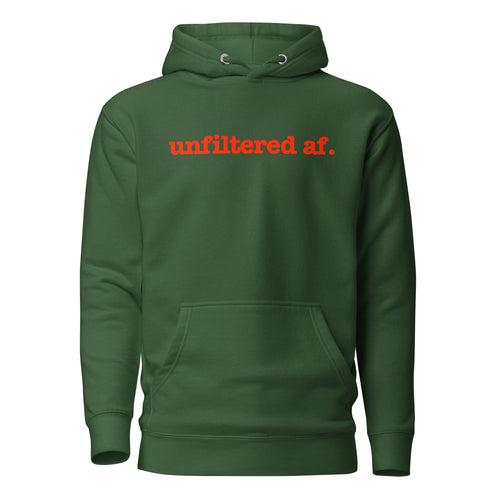 Unfiltered Unisex Hoodie - Red Writing