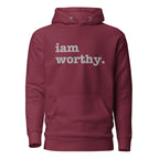 I Am Worthy Unisex Hoodie - Gray Writing