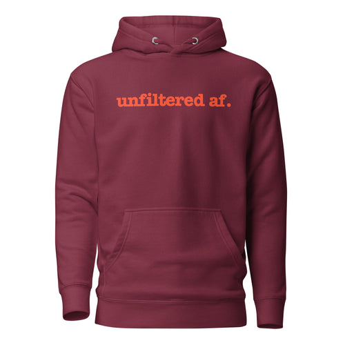 Unfiltered Unisex Hoodie - Red Writing