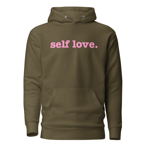 Self Love Unisex Hoodie - Pink Writing