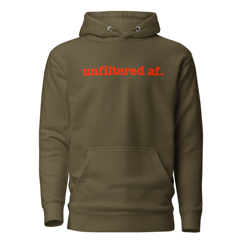Unfiltered Unisex Hoodie - Red Writing