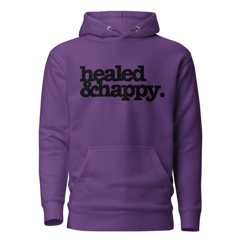 Health & Happy Unisex Hoodie - Black Writing