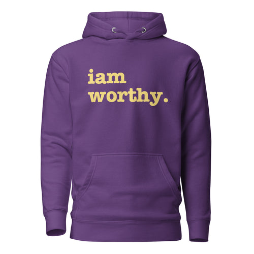 I Am Worthy Unisex Hoodie - Yellow Writing