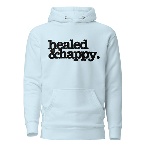 Health & Happy Unisex Hoodie - Black Writing