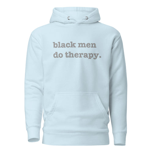 Black Men Do Therapy Unisex Hoodie - Silver Writing