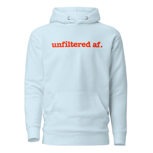 Unfiltered Unisex Hoodie - Red Writing