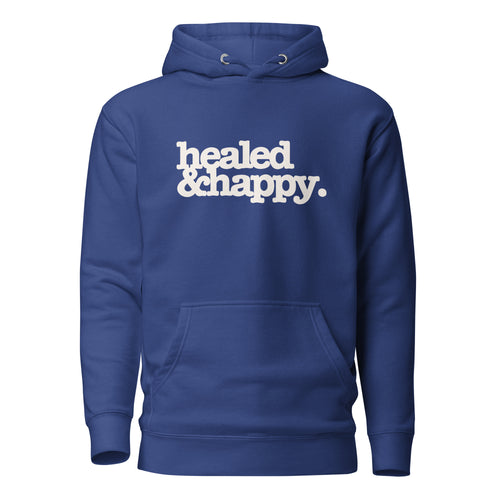 Healed & Happy Unisex Hoodie - White Writing