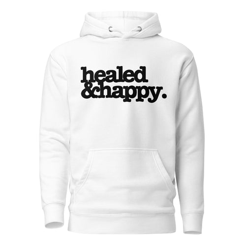 Health & Happy Unisex Hoodie - Black Writing
