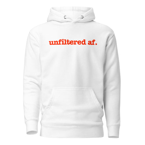 Unfiltered Unisex Hoodie - Red Writing