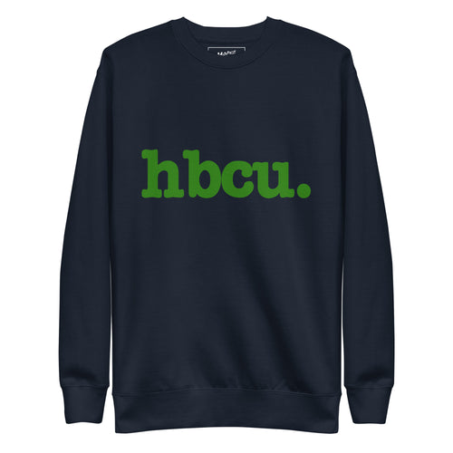 HBCU Unisex Premium Sweatshirt - Green Writing