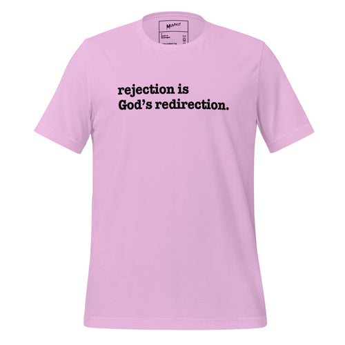 Rejection Is God's Redirection Unisex T-Shirt - Black Writing