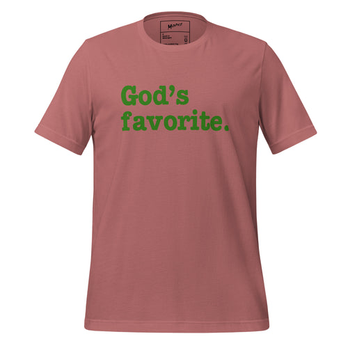 God's Favorite Unisex T-Shirt - Green Writing