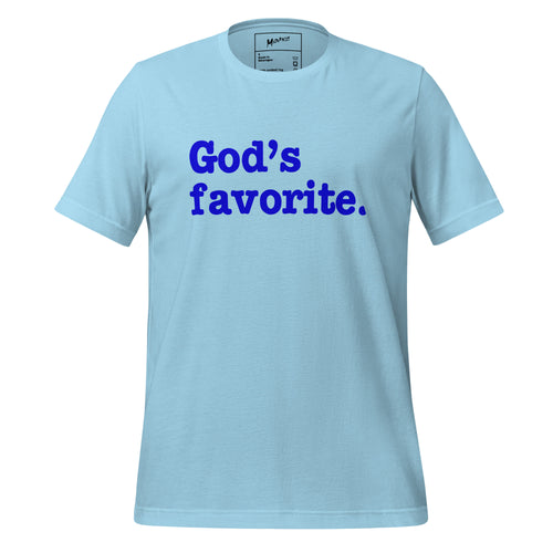 God's Favorite Unisex T-Shirt - Blue Writing