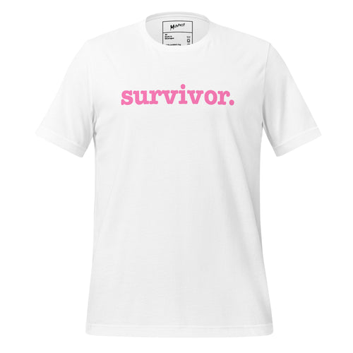 Survivor Unisex T-Shirt - Pink Writing