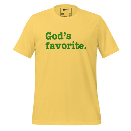 God's Favorite Unisex T-Shirt - Green Writing