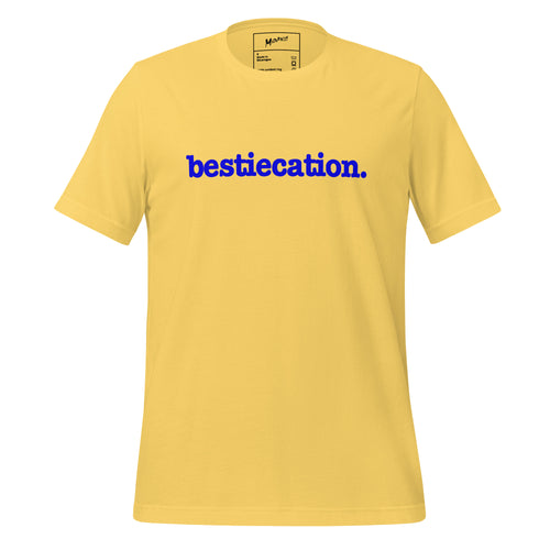 Bestiecation Unisex T-Shirt - Blue Writing