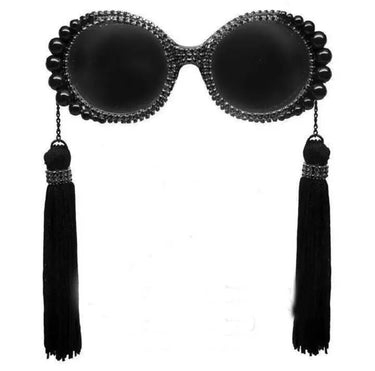trendy black sunglasses with long string