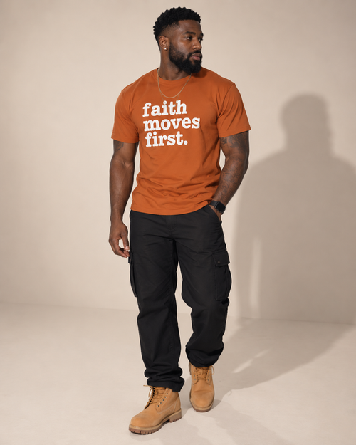 Faith Moves First Unisex T-Shirt - Signature