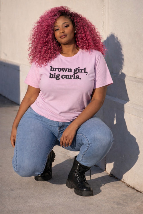 Brown Girls Big Curls Unisex T-Shirt - Classic