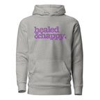 Healed & Happy Unisex Hoodie - Lavender Writing