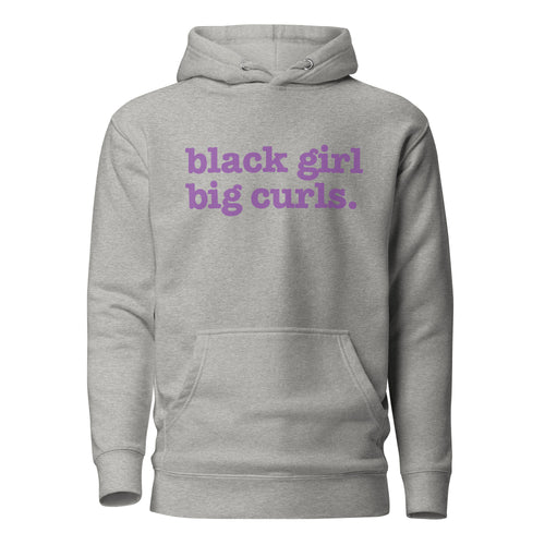 Black Girl Big Curls Unisex Hoodie - Lavender Writing