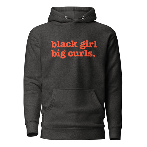 Black Girl Big Curls Unisex Hoodie - Red Writing