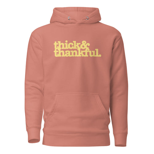 Thick & Thankful Unisex Hoodie - Yellow Writing