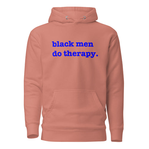 Black Men Do Therapy Unisex Hoodie - Blue Writing