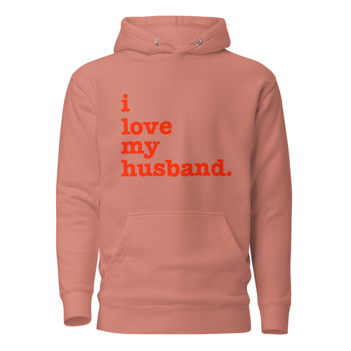 I Love My Husband Unisex Hoodie - Red Writing