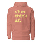 Slim Thick AF. Unisex Hoodie - Yellow Writing