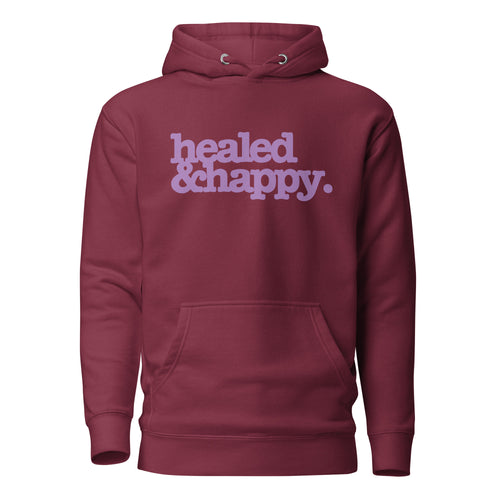 Healed & Happy Unisex Hoodie - Lavender Writing