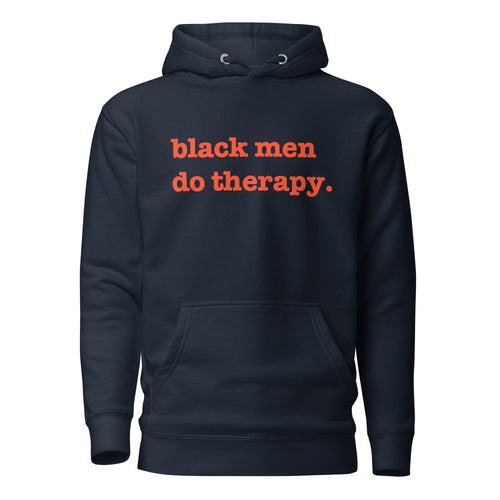 Black Men Do Therapy Unisex Hoodie - Red Writing