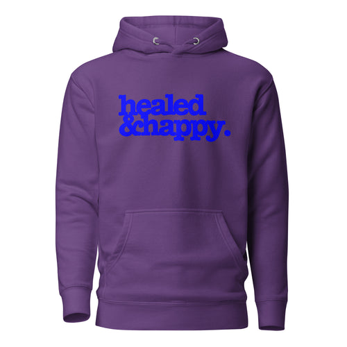 Health & Happy Unisex Hoodie - Blue Writing