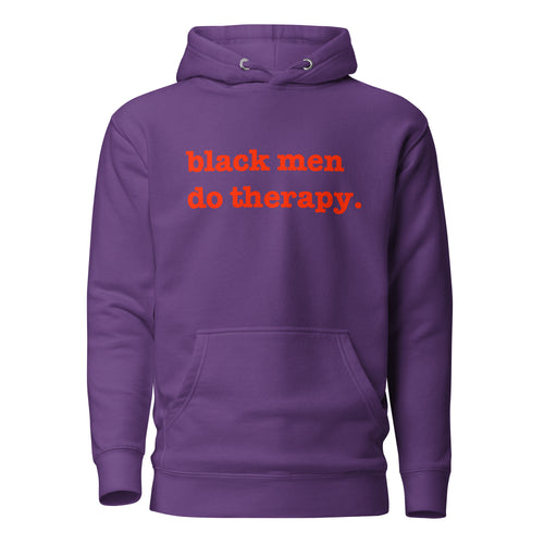 Black Men Do Therapy Unisex Hoodie - Red Writing