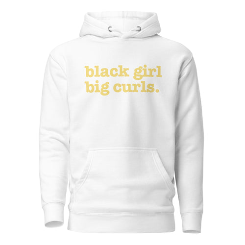 Black Girl Big Curls Unisex Hoodie - Yellow Writing