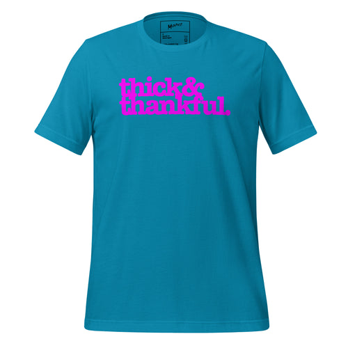 Thick & Thankful Unisex T-Shirt - Bright Purple Writing